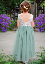 Load image into Gallery viewer, Floor Length Flower Girl Dresses Tulle