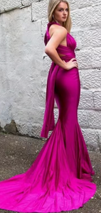 Fuchsia Prom Dresses Mermaid Long