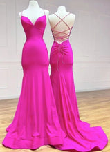 Charger l&#39;image dans la galerie, Spaghetti Straps Prom Dresses Mermaid Fuchsia