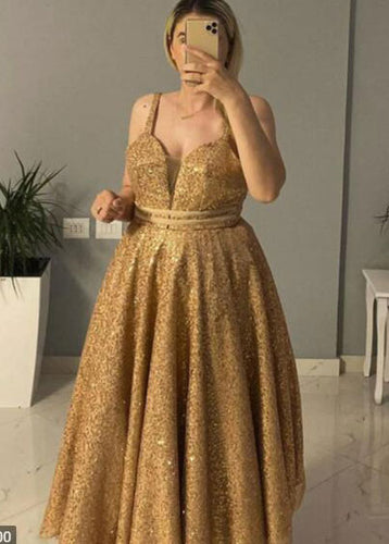 Sparkly Gold Prom Dresses