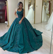 Load image into Gallery viewer, Green Blue Prom Dresses Pageant Gown