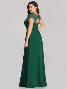 Green Bridesmaid Dresses Chiffon Cap Sleeves