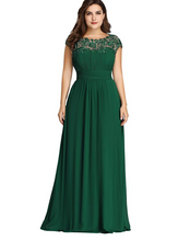 Load image into Gallery viewer, Green Bridesmaid Dresses Chiffon Cap Sleeves