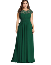 Laden Sie das Bild in den Galerie-Viewer, Green Bridesmaid Dresses Chiffon Cap Sleeves