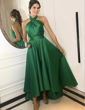 Load image into Gallery viewer, Halter Green Prom Dresses Ankle Length