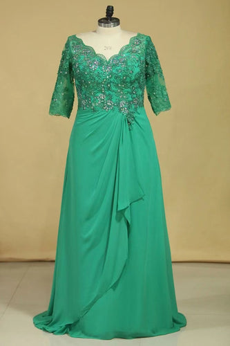 Plus Size Green Mother of the Bride Dresses with Beading