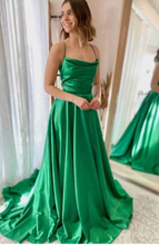 Load image into Gallery viewer, Green Prom Dresses Spaghetti Straps under 100