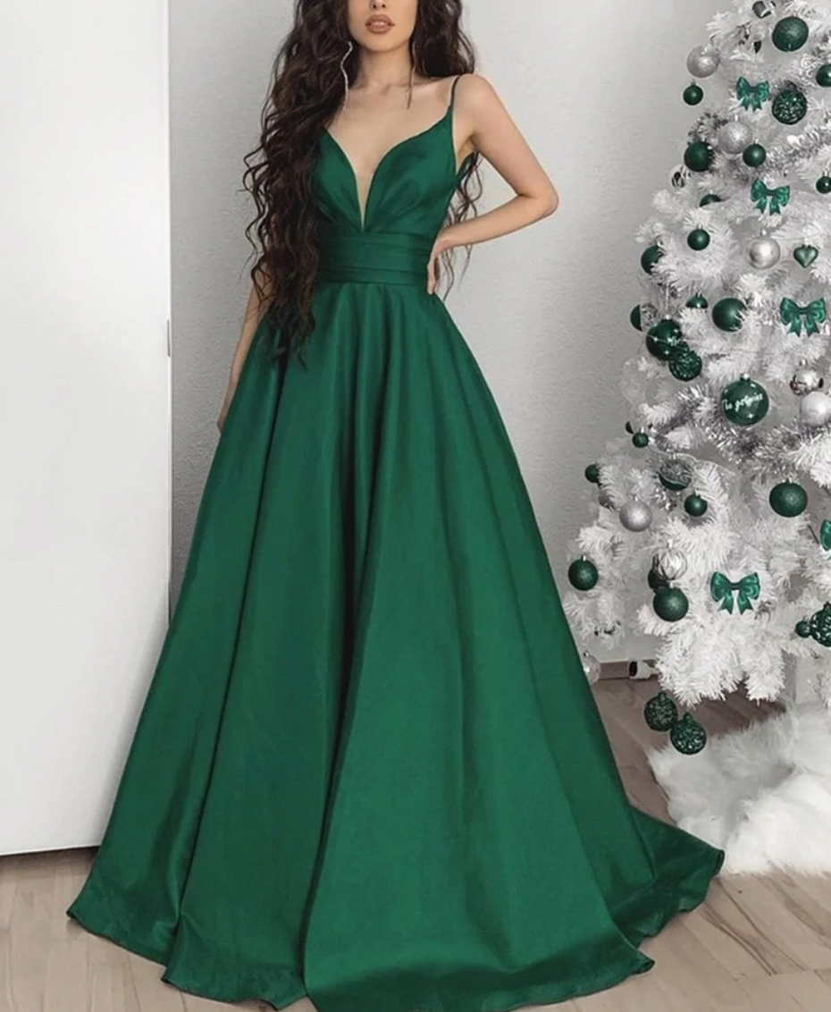 Green Prom Dresses under 100 V Neck