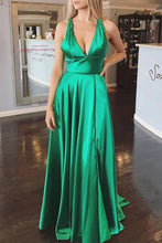 Load image into Gallery viewer, Deep V Neck Prom Dresses Slit Side for Women