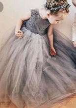 Charger l&#39;image dans la galerie, Grey Flower Girl Dresses with Bowknot