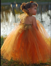 Load image into Gallery viewer, Halter Burnt Orange Flower Girl Dresses Ball Gown