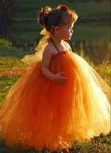 Load image into Gallery viewer, Halter Burnt Orange Flower Girl Dresses Ball Gown