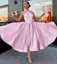 Cargar imagen en el visor de la galería, Halter Pink Prom Dresses Ankle Length
