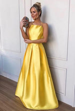 Load image into Gallery viewer, Halter Prom Dresses Yellow for Party