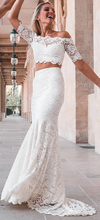 Laden Sie das Bild in den Galerie-Viewer, Two Piece Lace Wedding Dresses Bridal Gown Mermaid