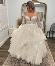 画像をギャラリービューアに読み込む, Off the Shoulder Mermaid Wedding Dresses Bridal Gown with Full Sleeves