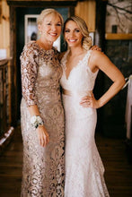 Load image into Gallery viewer, Lace Mother of the Bride Dresses with 3/4 Sleeves