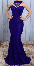 Load image into Gallery viewer, Royal Blue Lace Prom Dresses