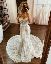 Load image into Gallery viewer, Lace Sweetheart Mermaid Wedding Dresses Bridal Gown