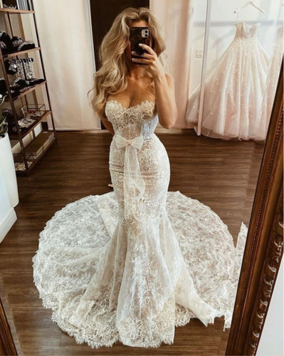 Lace Sweetheart Mermaid Wedding Dresses Bridal Gown
