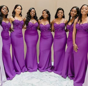 Bridesmaid Dresses Mermaid Spaghetti Straps with Beading