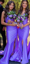 Charger l&#39;image dans la galerie, Bridesmaid Dresses Mermaid Spaghetti Straps with Slit Side