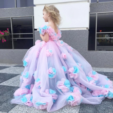 Load image into Gallery viewer, Off Shoulder Flower Girl Dresses Cinderella Birthday Party for Kid