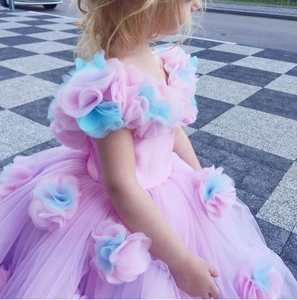 Off Shoulder Flower Girl Dresses Cinderella Birthday Party for Kid