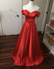 Charger l&#39;image dans la galerie, Off Shoulder Prom Dresses Slit Side