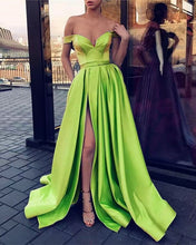 Load image into Gallery viewer, Off Shoulder Prom Dresses Slit Side for Party