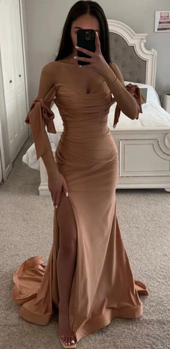 Off Shoulder Prom Dresses Slit