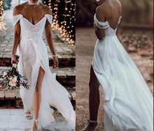 画像をギャラリービューアに読み込む, Off Shoulder Wedding Dresses Bridal Gown Slit Side