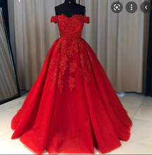 Load image into Gallery viewer, Off the Shoulder Prom Dresses with Beading