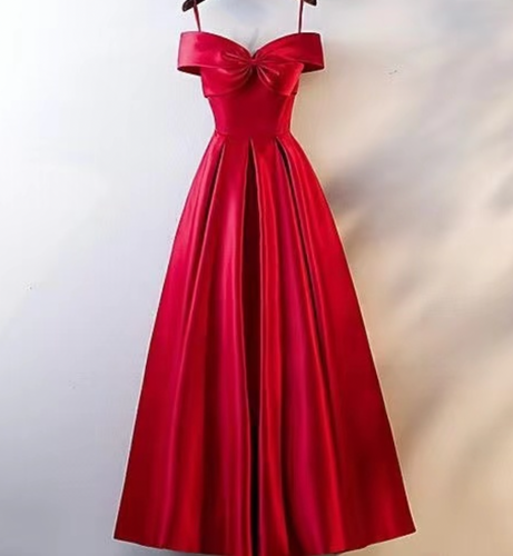 Spaghetti Straps Prom Dresses Burgundy