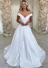 Load image into Gallery viewer, Off V Neck Wedding Dresses Bridal Gown