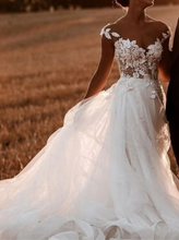 Load image into Gallery viewer, Off the Shoulder V Neck Wedding Dresses Bridal Gown