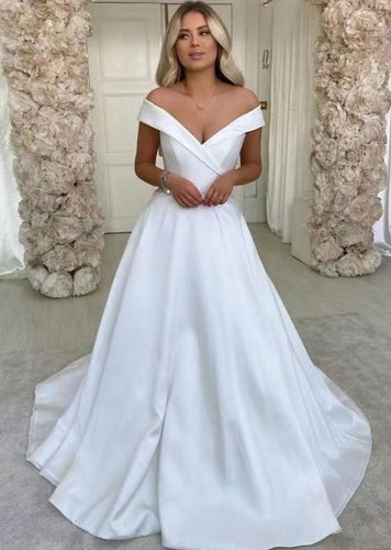 Off V Neck Wedding Dresses Bridal Gown