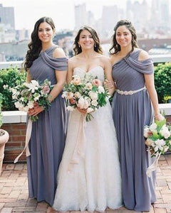 Elegant Long Bridesmaid Dresses for Wedding Waist with Beaded