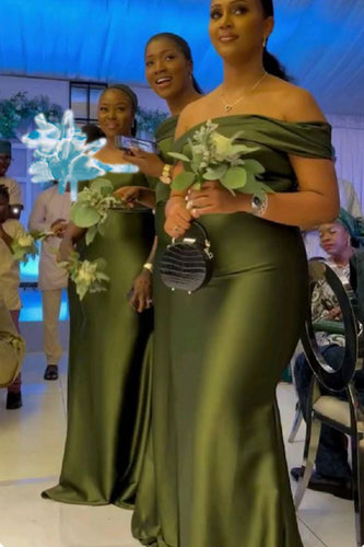 Olive Green Bridesmaid Dresses Plus Size for Wedding