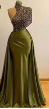 Load image into Gallery viewer, Olive Green Sheath Prom Dresses with Sequin