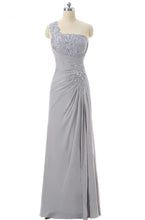 Load image into Gallery viewer, One Shoulder Mother of the Bride Dresses Grey Floor Length