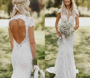 Lace Wedding Dresses Bridal Gown Open Back