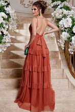 Load image into Gallery viewer, Spaghetti Straps Backless Prom Dresses Orange