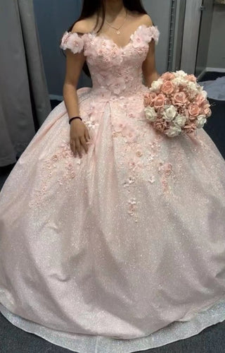 Off Shoulder Pale Pink Prom Dresses Pageant Gown