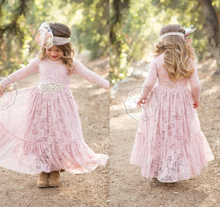 Load image into Gallery viewer, Pale Pink Flower Girl Dresses Floor Length