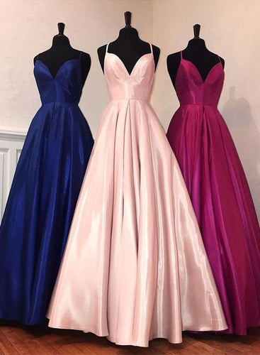 Spaghetti Straps Long Prom Dresses Evening Gowns Under 100