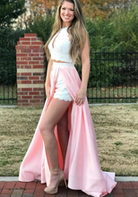 Load image into Gallery viewer, Two Piece Prom Dresses Slit Side