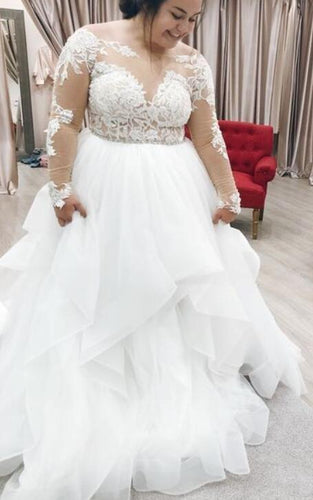 Plus Size Bridal Gown Wedding Dresses with Sleeves