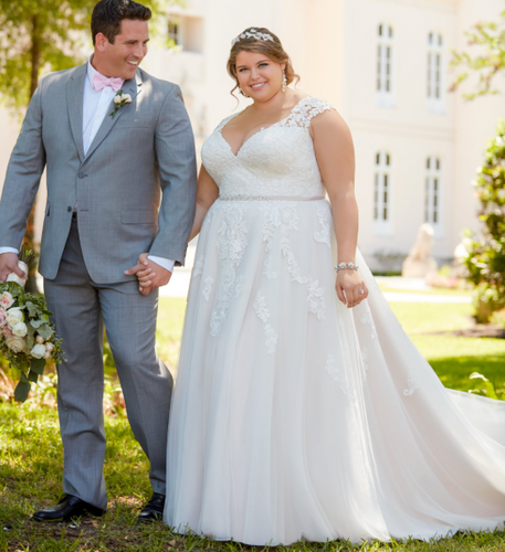 V Neck Plus Size Wedding Dresses Bridal Gown