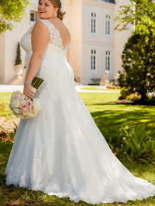 V Neck Plus Size Wedding Dresses Bridal Gown